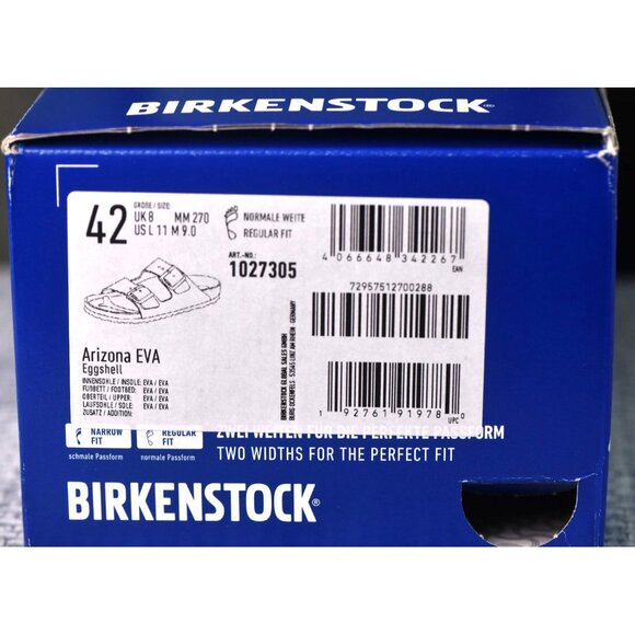 New! Size: 9 Men/11 Women | Birkenstock Arizona EVA Slide | White Eggshell main image 9